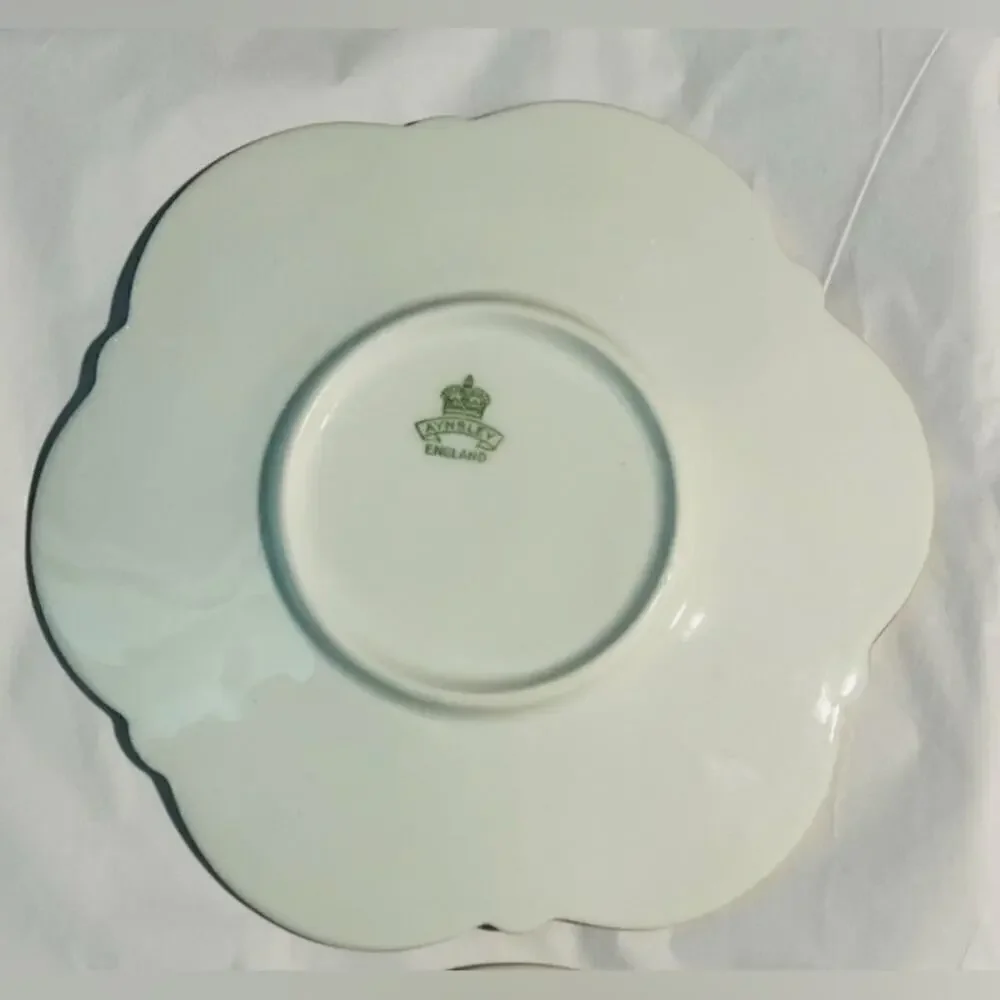 Aynsley England bone chine saucers late 1800-early 1900s set of 3 in excellent